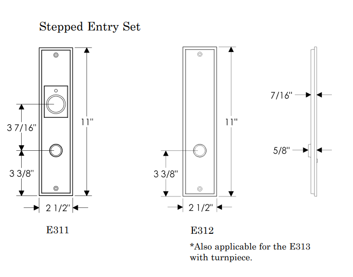 Rocky Mountain Stepped Entry Set 2 1/2″ x 11″