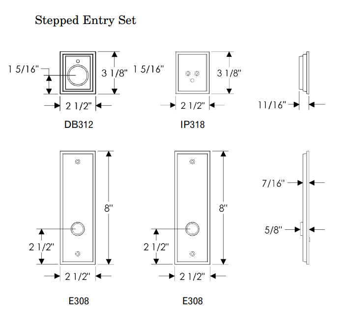 Rocky Mountain Stepped Entry Set 2 1/2″ x 8″