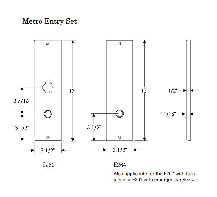Rocky Mountain Metro Entry Set 3 1/2″ x 13″