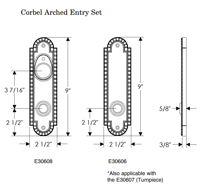 Rocky Mountain Corbel Arched Entry Set 2 1/2″ x 9″