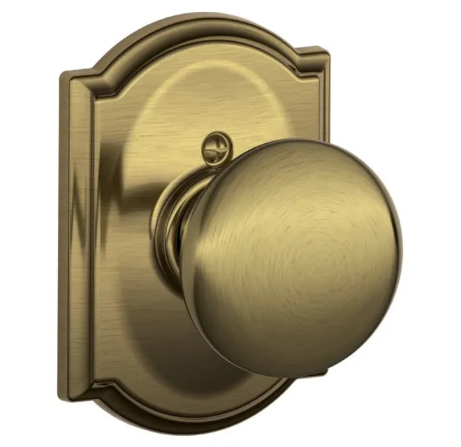 Schlage Residential F170 - Plymouth Knob Half Dummy-Camelot Rose