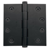 Baldwin 4" Wide Plain Bearing Square Corner Mortise Door Hinge from the Estate Collection - Single Hinge