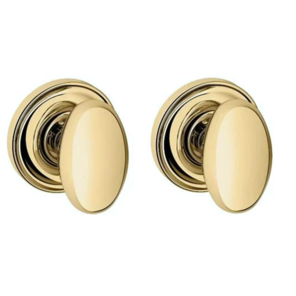Baldwin 5025 Passage Door Knob Set with 5048 Rose from the Estate Collection