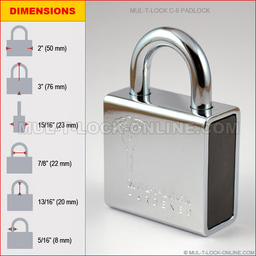 MUL-T-LOCK #8 C-Series Padlock (5-16" Shackle)