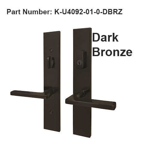 G-U ROMA HANDLE WITH 55 MM PLATE, ACTIVE, KEYED WITH THUMBTURN, HANDLE BELOW CYLINDER, SOLID BRASS - CHOOSE COLOR