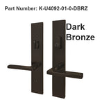 G-U ROMA HANDLE WITH 55 MM PLATE, ACTIVE, KEYED WITH THUMBTURN, HANDLE BELOW CYLINDER, SOLID BRASS - CHOOSE COLOR