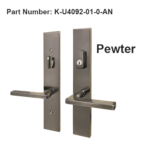 G-U ROMA HANDLE WITH 55 MM PLATE, ACTIVE, KEYED WITH THUMBTURN, HANDLE BELOW CYLINDER, SOLID BRASS - CHOOSE COLOR