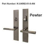 G-U ROMA HANDLE WITH 55 MM PLATE, ACTIVE, KEYED WITH THUMBTURN, HANDLE BELOW CYLINDER, SOLID BRASS - CHOOSE COLOR