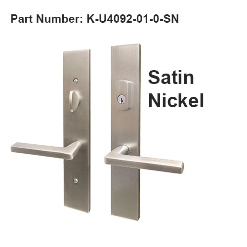 G-U ROMA HANDLE WITH 55 MM PLATE, ACTIVE, KEYED WITH THUMBTURN, HANDLE BELOW CYLINDER, SOLID BRASS - CHOOSE COLOR