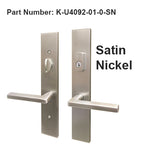 G-U ROMA HANDLE WITH 55 MM PLATE, ACTIVE, KEYED WITH THUMBTURN, HANDLE BELOW CYLINDER, SOLID BRASS - CHOOSE COLOR