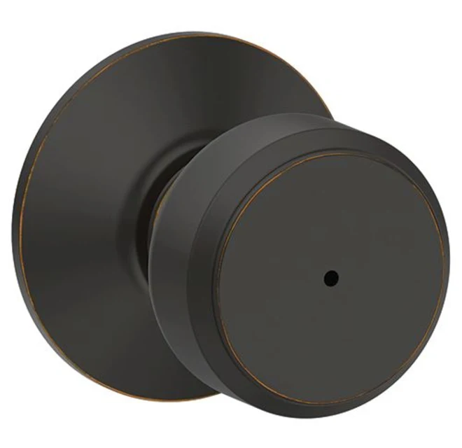 Schlage Residential F40 - Privacy Lock - Bowery Knob, 16080 Latch and 10027 Strike -Kinsler Rose