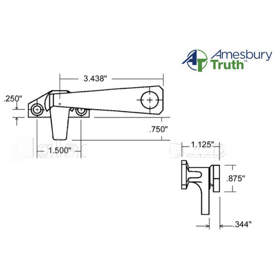 Truth 25 Series 1 1/2 Offset Base Pole Operated LH , White