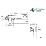 Truth 25 Series 1 1/2 Offset Base Pole Operated LH , White
