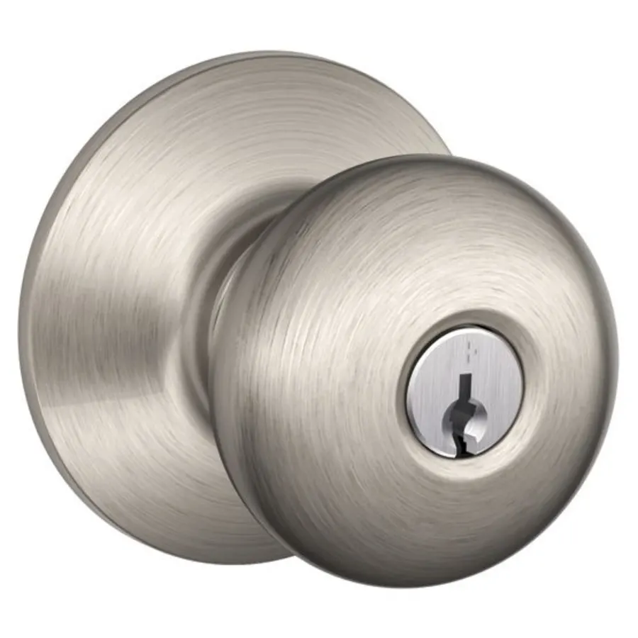 Schlage Residential F51A - Entry Lock - Plymouth Knob, C Keyway with 16211 Latch and 10063 Strike