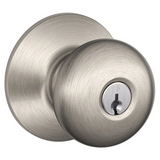 Schlage Residential F51A - Entry Lock - Plymouth Knob, C Keyway with 16211 Latch and 10063 Strike