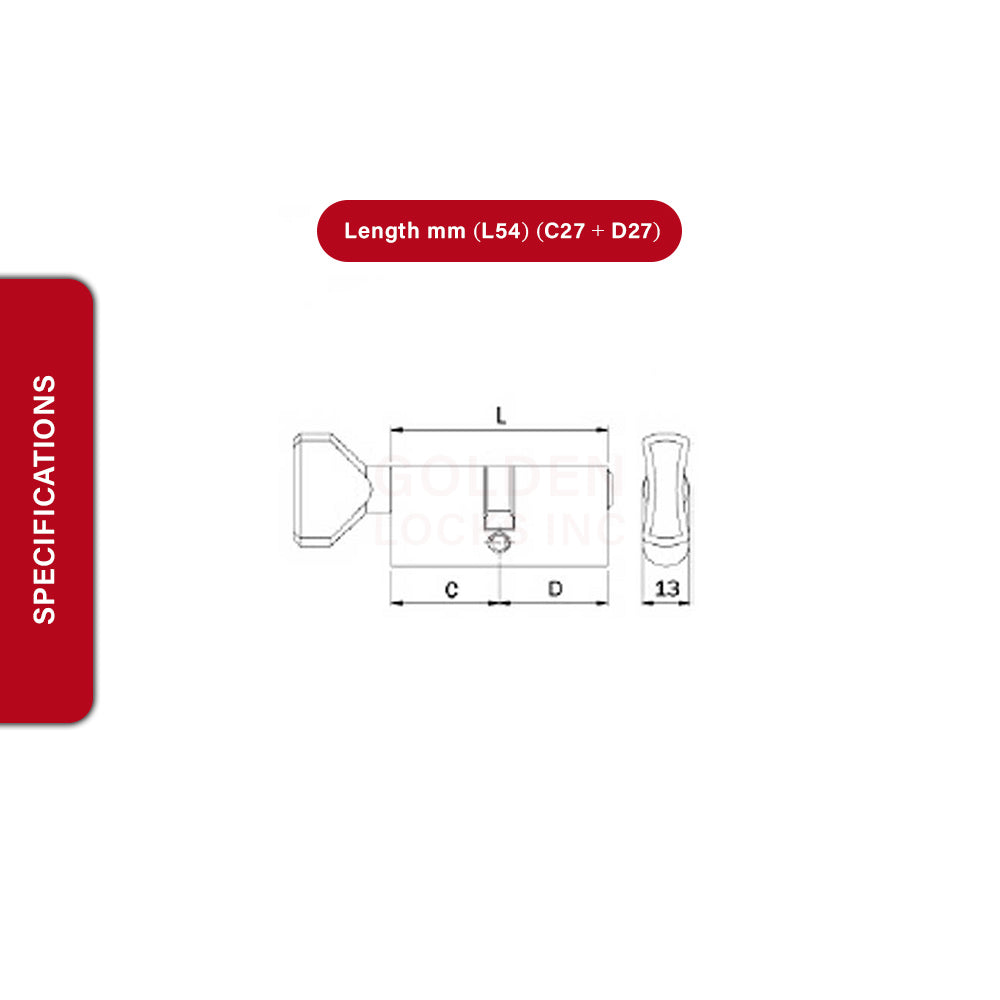 Iseo F5 Oval Key Cylinder 16-876pnk