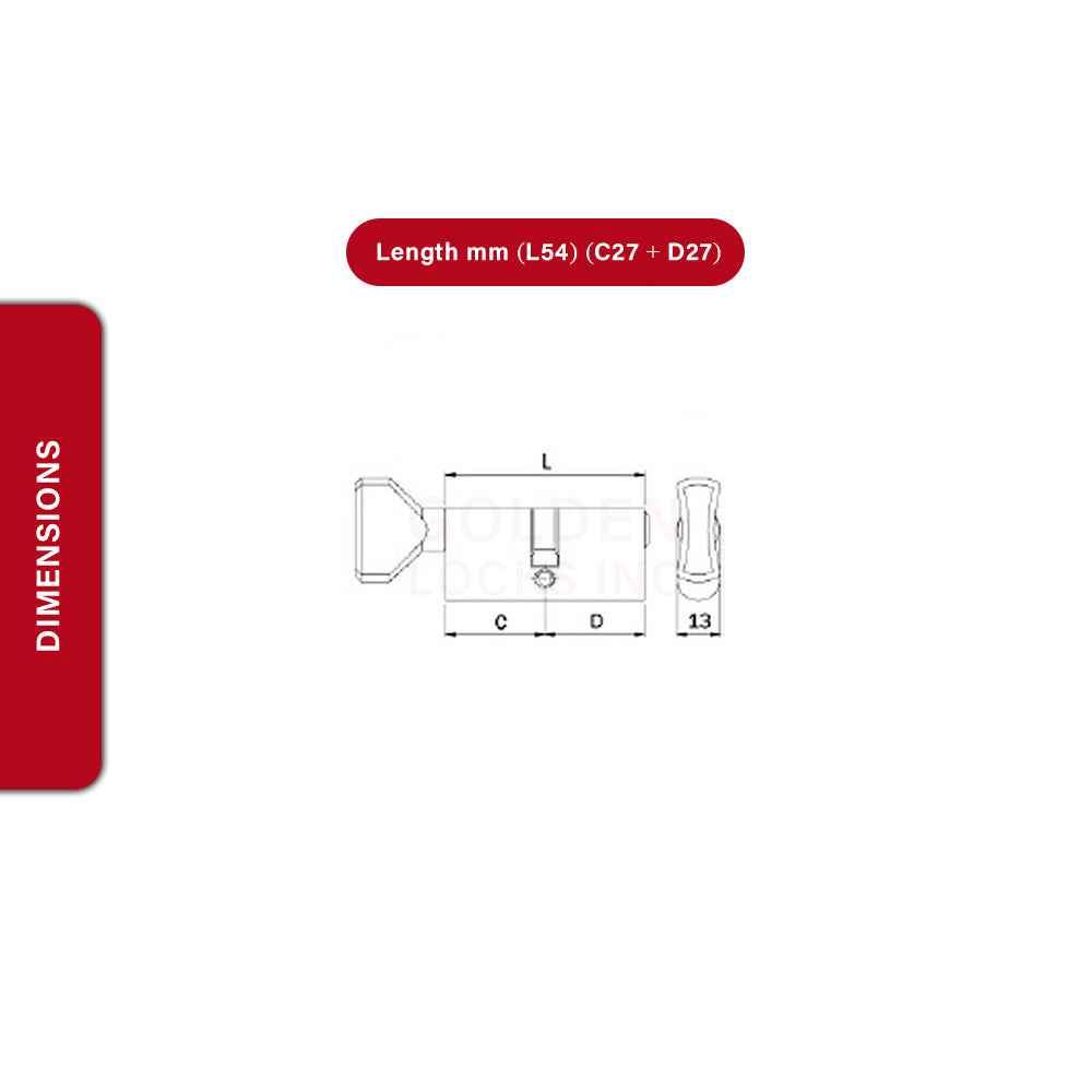 Iseo Mortise Lock and Cylinder 56-627CPBR-Plus