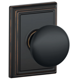 Schlage Residential F10 - Plymouth Knob Passage Lock with 16080 Latch and 10027 Strike - Addison Trim