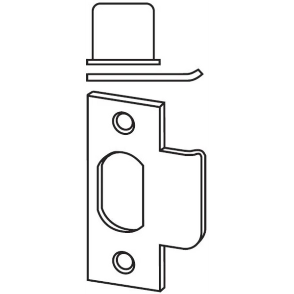 Schlage Deep Box Fire Door T Strike Plate with Square Corners and 1 1