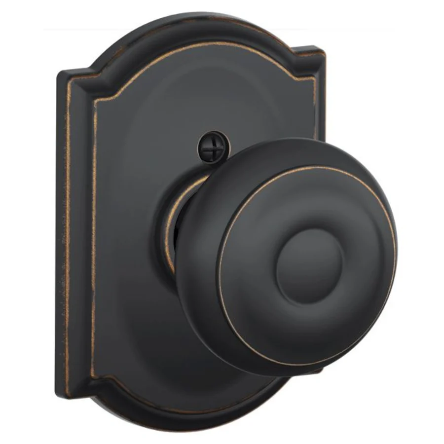 Schlage Residential F170 - Georgian Knob Half Dummy - Camelot Rose