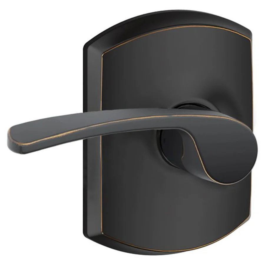 Schlage Merano Passage Door Lever Set with Decorative Greenwich Trim