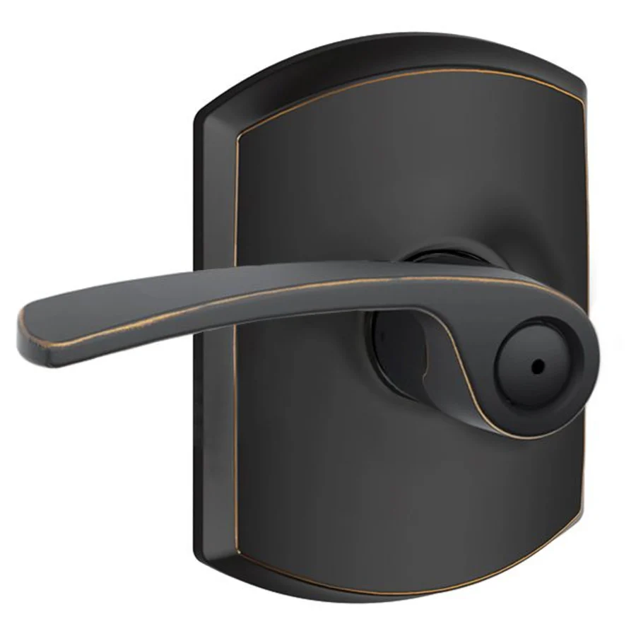 Schlage Merano Privacy Door Lever Set with Decorative Greenwich Trim