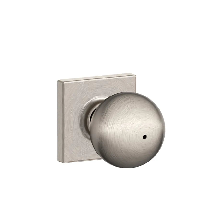 Schlage Residential F40 - Privacy Lock - Orbit Knob, 16080 Latch and 10027 Strike