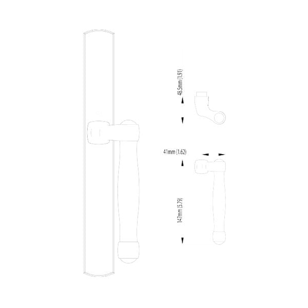 HOPPE HLS 9000 Sliding Door Handle Set Fixed Dummy, Resista Brass