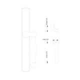 HOPPE HLS 9000 Sliding Door Handle Set Fixed Dummy, Resista Brass