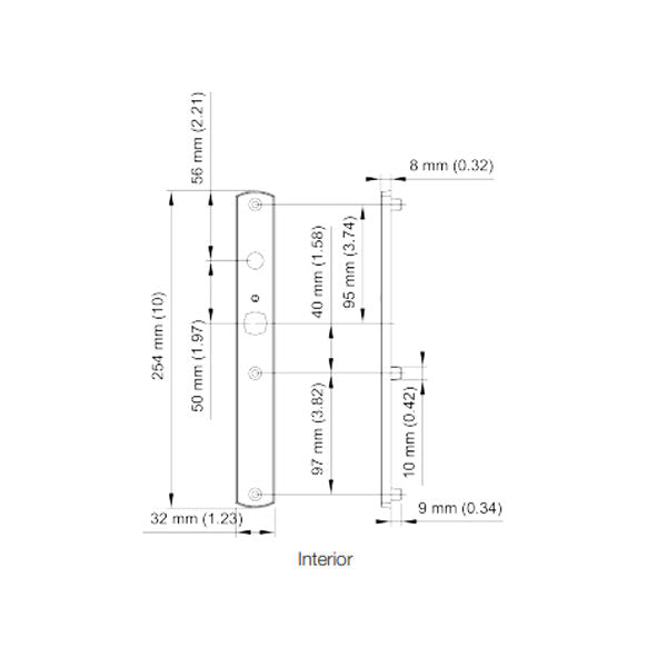HOPPE HLS 9000 Sliding Door Handle Set Fixed Dummy, Resista Brass