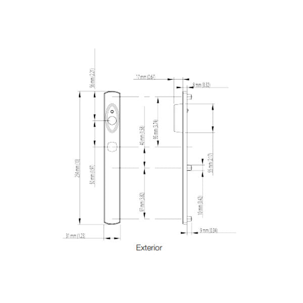 HOPPE HLS 9000 Sliding Door Handle Set Fixed Dummy, Resista Brass