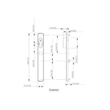 HOPPE HLS 9000 Sliding Door Handle Set Fixed Dummy, Resista Brass