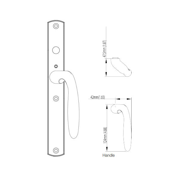 HOPPE HLS 9000 SLIDING DOOR, VERONA M151VK/2165N ACTIVE KEYED, Antique Nickel
