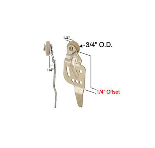3/4 Wheel, 1/4 Offset - Harvey Front Closet Door Roller - 25396