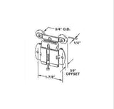 Roller, Wardrobe Door, 3/4 Inch Tandem Wheel, 3/8 Inch Offset - 25399