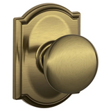 Schlage Residential F10 - Plymouth Knob Passage Lock with 16080 Latch and 10027 Strike - Camelot Trim
