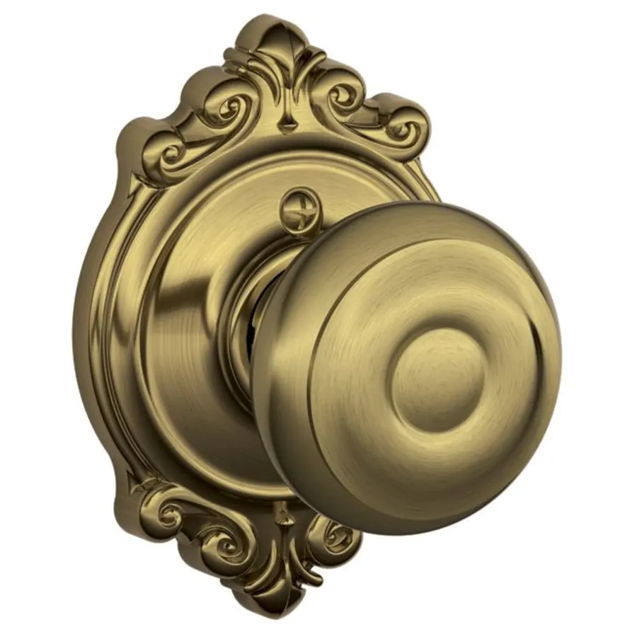 Schlage Residential F170 - Georgian Knob Half Dummy - Brookshire Rose