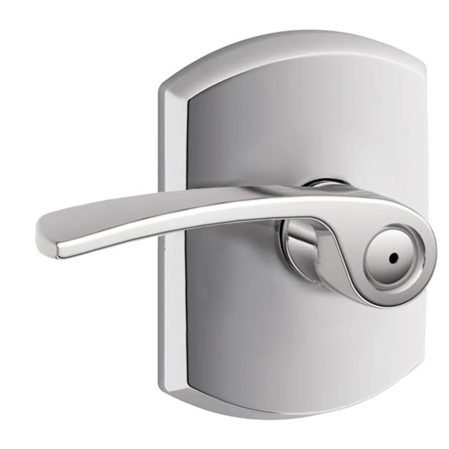 Schlage Merano Privacy Door Lever Set with Decorative Greenwich Trim