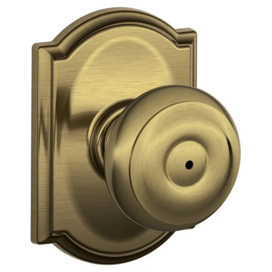 Schlage Residential F40 - Privacy Lock - Georgian Knob, 16080 Latch and 10027 Strike - Camelot Trim