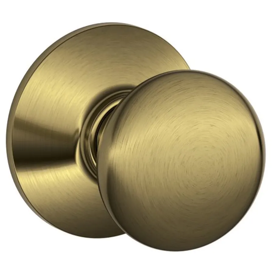 Schlage Residential F10 - Plymouth Knob Passage Lock with 16080 Latch and 10027 Strike- Kinsler Rose
