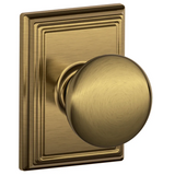 Schlage Residential F10 - Plymouth Knob Passage Lock with 16080 Latch and 10027 Strike - Addison Trim