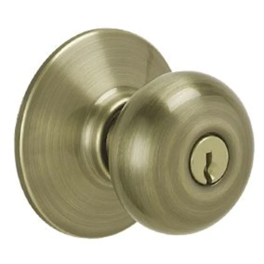 Schlage Residential F51A - Entry Lock - Plymouth Knob, C Keyway with 16211 Latch and 10063 Strike