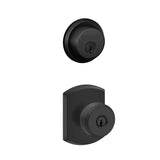 Schlage Bowery Single Cylinder Keyed Entry Door Knob Set and Deadbolt Combo with Greenwich Rose