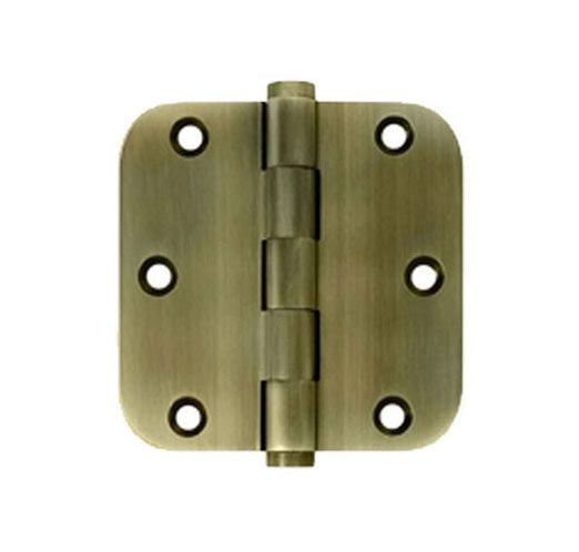 3.5 X 3.5 Inch, 5/8 Radius Corners, Standard Hinges, Solid Brass, Pair - 363115