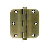 3.5 X 3.5 Inch, 5/8 Radius Corners, Standard Hinges, Solid Brass, Pair - 363115