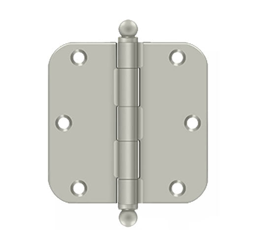 Door Hinge 3.5 X 3.5 Inch, 5/8 Radius Corners, Residential, Steel, Ball Tip - 363216