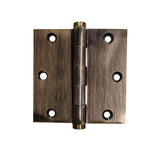 3.5 X 3.5 Inch, Square Corners, Solid Brass Hinges, Pairs, Antique Brass - 363224