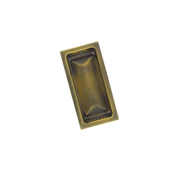 3-5/8" Large Rectangle Flush Pull - Brass - 368009