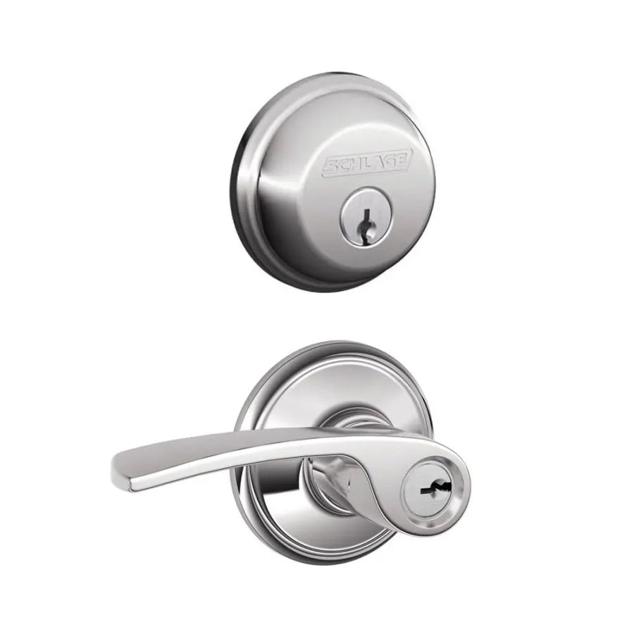 Schlage Merano Single Cylinder Keyed Entry Door Lever Set and Deadbolt Combo