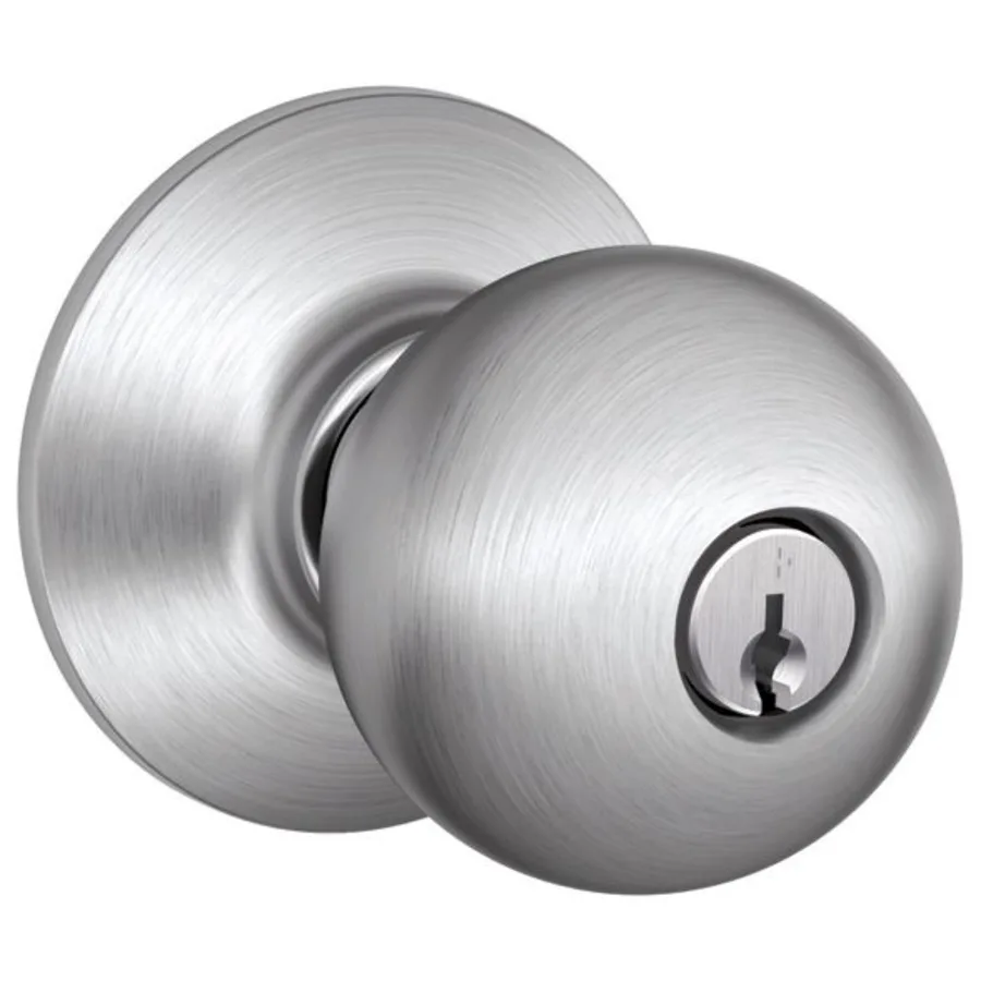 Schlage Residential F80 - Storeroom Lock - Orbit Knob, C Keyway with 16211 Latch and 10063 Strike